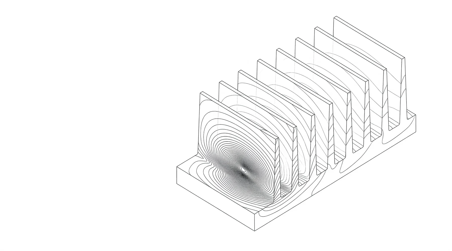 The same part as a thermal contour analysis